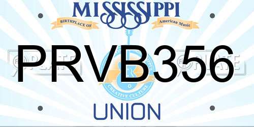 PRVB356 Mississippi License Plate