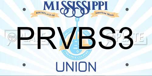PRVBS3 Mississippi License Plate