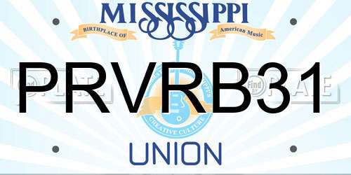 PRVRB31 Mississippi License Plate