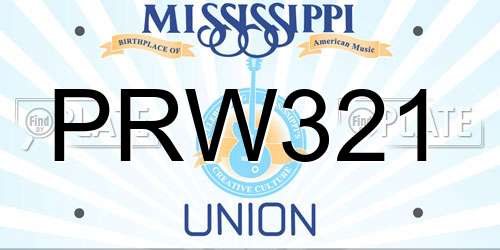 PRW321 Mississippi License Plate