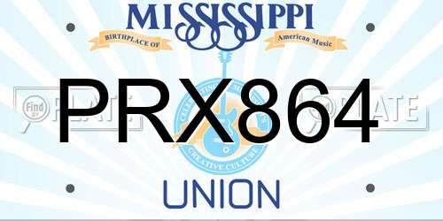 PRX864 Mississippi License Plate