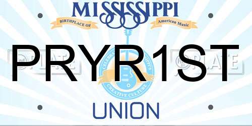 PRYR1ST Mississippi License Plate