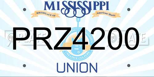 PRZ4200 Mississippi License Plate