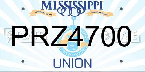 PRZ4700 Mississippi License Plate