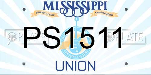PS1511 Mississippi License Plate