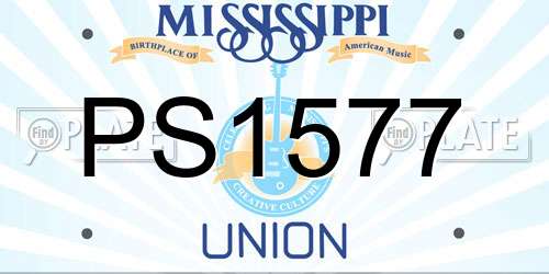 PS1577 Mississippi License Plate