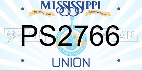 PS2766 Mississippi License Plate