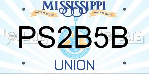 PS2B5B Mississippi License Plate