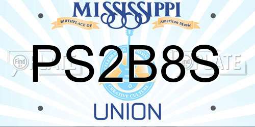 PS2B8S Mississippi License Plate