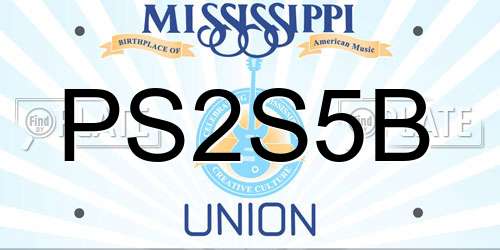 PS2S5B Mississippi License Plate