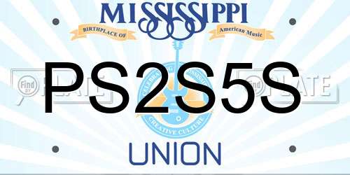 PS2S5S Mississippi License Plate