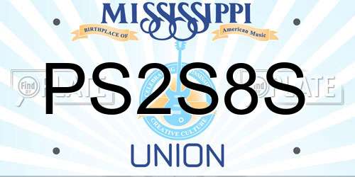 PS2S8S Mississippi License Plate