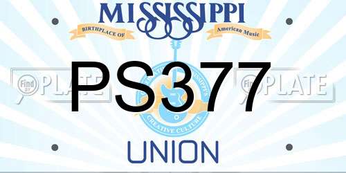 PS377 Mississippi License Plate