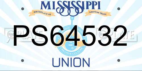 PS64532 Mississippi License Plate