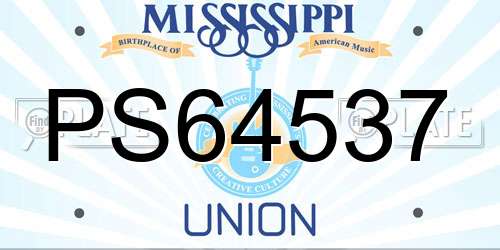 PS64537 Mississippi License Plate