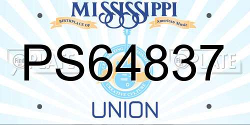 PS64837 Mississippi License Plate