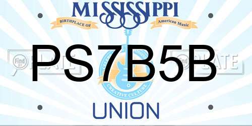 PS7B5B Mississippi License Plate