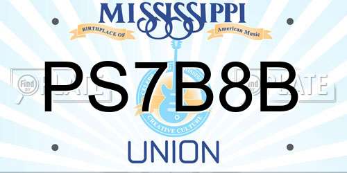 PS7B8B Mississippi License Plate