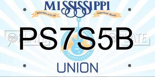 PS7S5B Mississippi License Plate