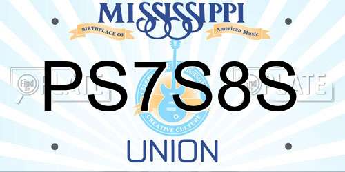 PS7S8S Mississippi License Plate