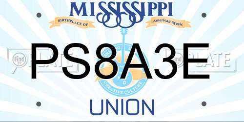 PS8A3E Mississippi License Plate