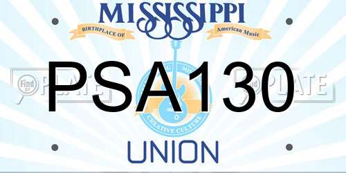 PSA130 Mississippi License Plate