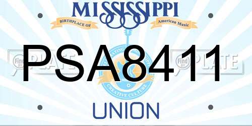 PSA8411 Mississippi License Plate