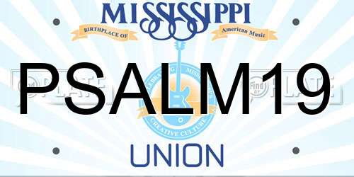 PSALM19 Mississippi License Plate