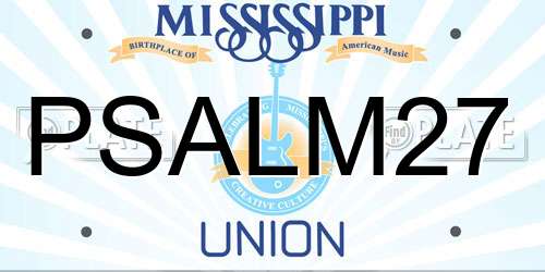 PSALM27 Mississippi License Plate