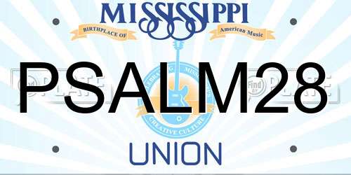PSALM28 Mississippi License Plate