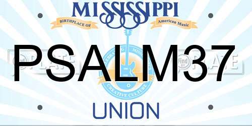 PSALM37 Mississippi License Plate