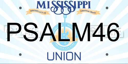 PSALM46 Mississippi License Plate