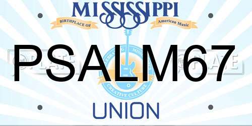 PSALM67 Mississippi License Plate