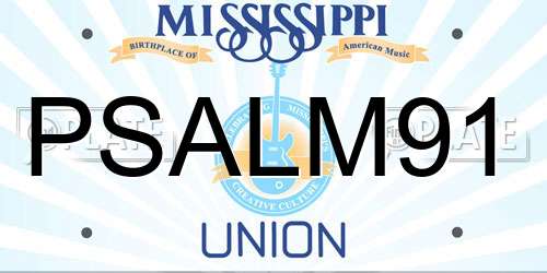 PSALM91 Mississippi License Plate