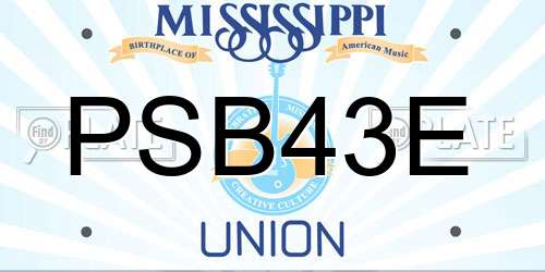 PSB43E Mississippi License Plate