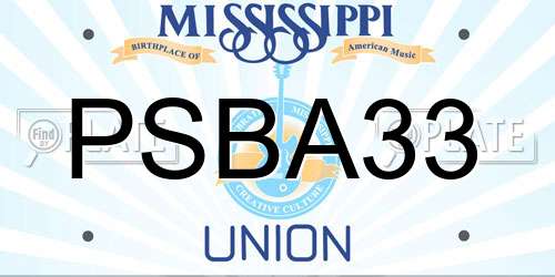 PSBA33 Mississippi License Plate