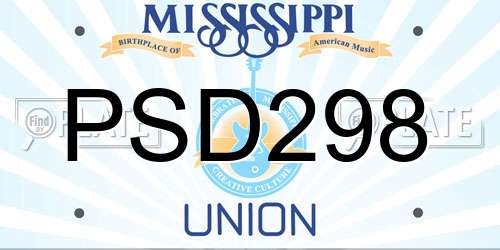 PSD298 Mississippi License Plate