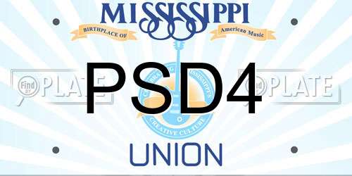 PSD4 Mississippi License Plate