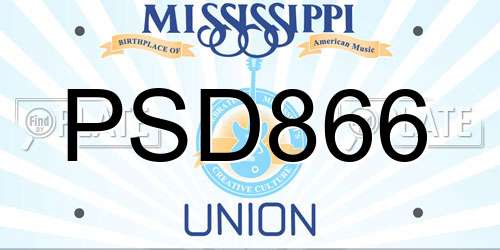 PSD866 Mississippi License Plate