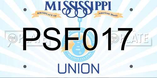 PSF017 Mississippi License Plate