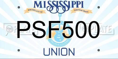 PSF500 Mississippi License Plate