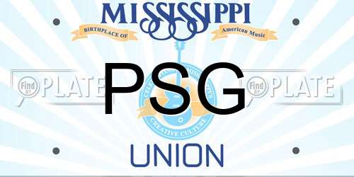 PSG Mississippi License Plate