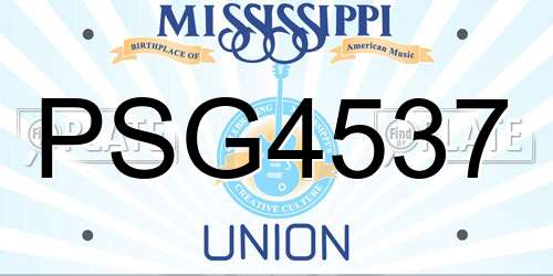 PSG4537 Mississippi License Plate