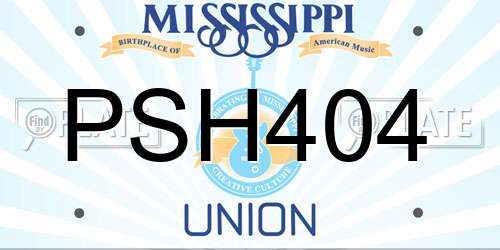PSH404 Mississippi License Plate