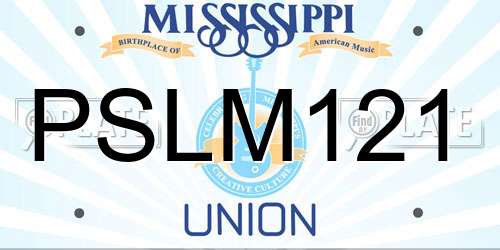 PSLM121 Mississippi License Plate