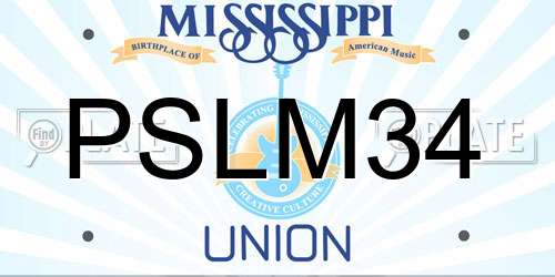 PSLM34 Mississippi License Plate