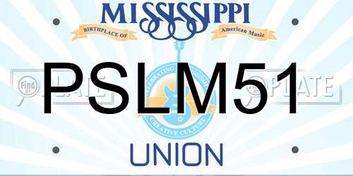 PSLM51 Mississippi License Plate