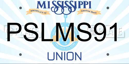 PSLMS91 Mississippi License Plate