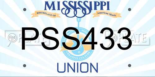 PSS433 Mississippi License Plate
