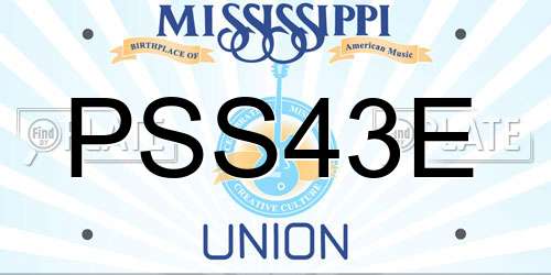 PSS43E Mississippi License Plate